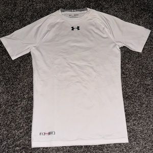 Under Armour white compression short sleeve shirt